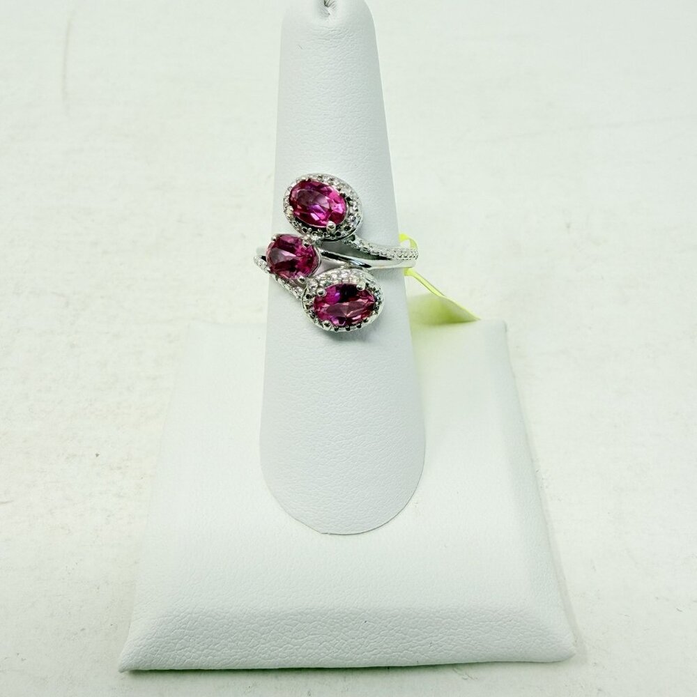 Shop LC Pure Pink Mystic Topaz Size 7 Oval Ring Sterling Silver Nickel Free 5313